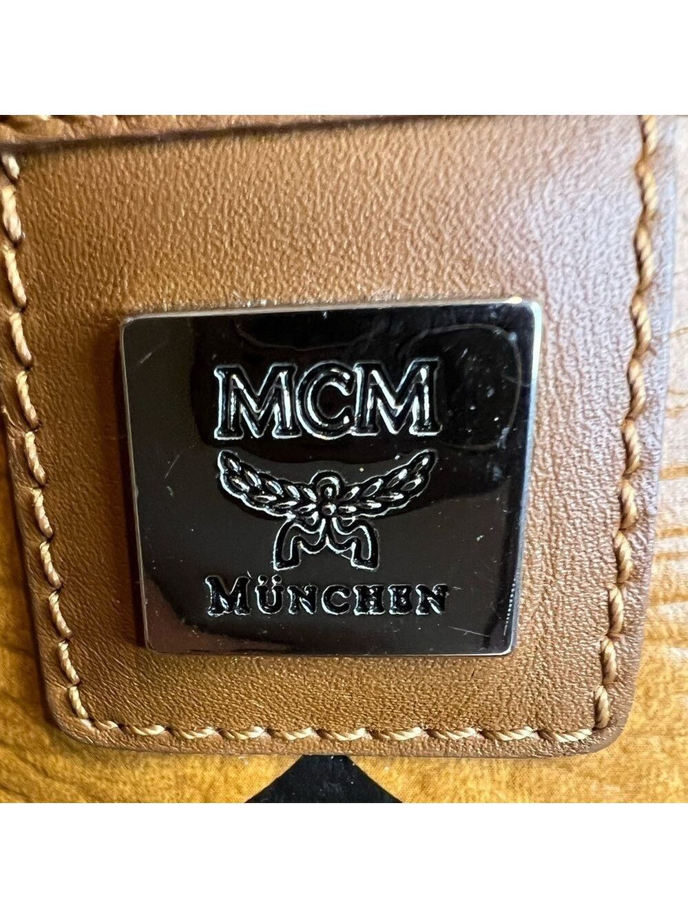 MCM COGNAC VISETOS SHOPPER TOTE BAG - Picture 14 of 15